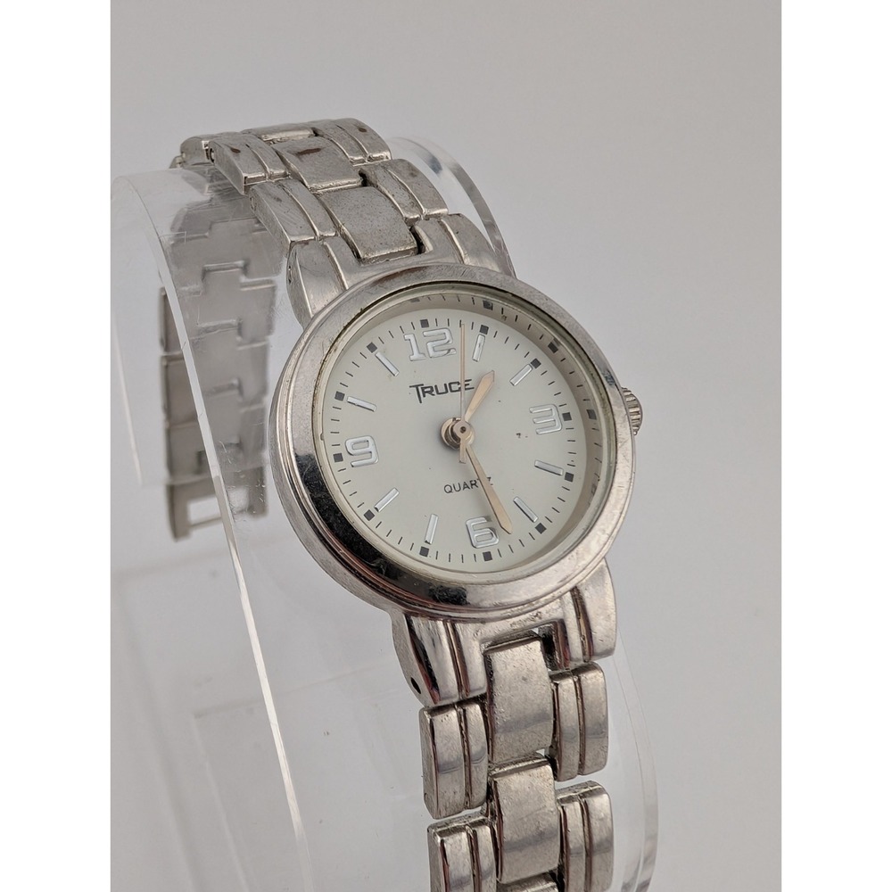 Truce Watch‎ Women White Dial Silver 7.25" Band- New Battery